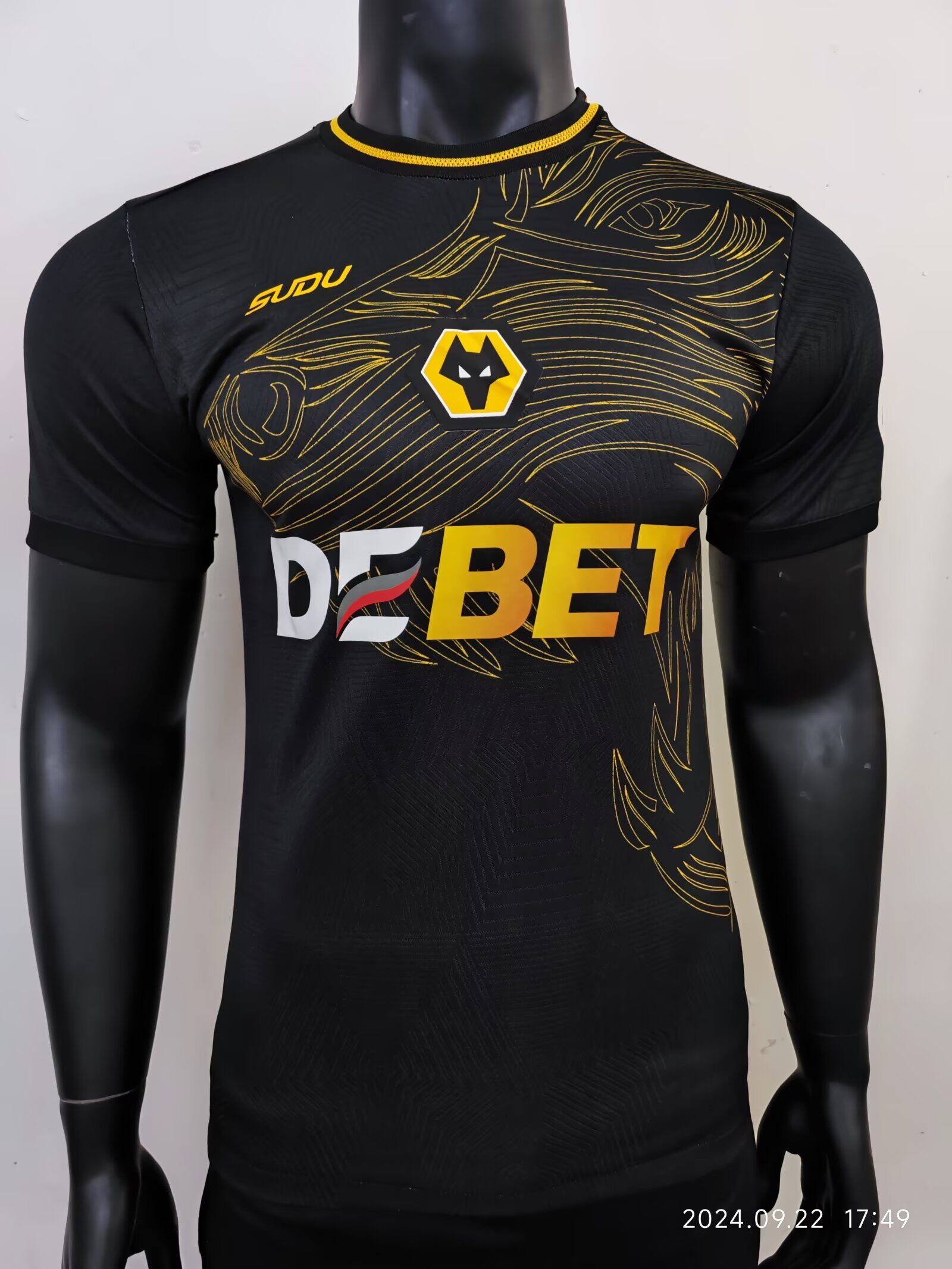 AAA Quality Wolves 24/25 Away Black Soccer Jersey(Player)